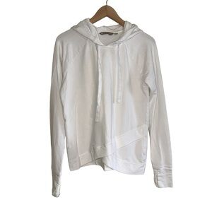 Athleta Pinnacle Criss Cross Cotton Hoodie White M